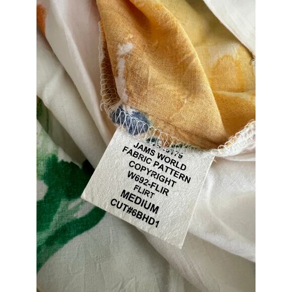 Vintage 100% Rayon Button Down Shirt Sunflower Print Jams World Size Medium JL - Picture 7 of 10